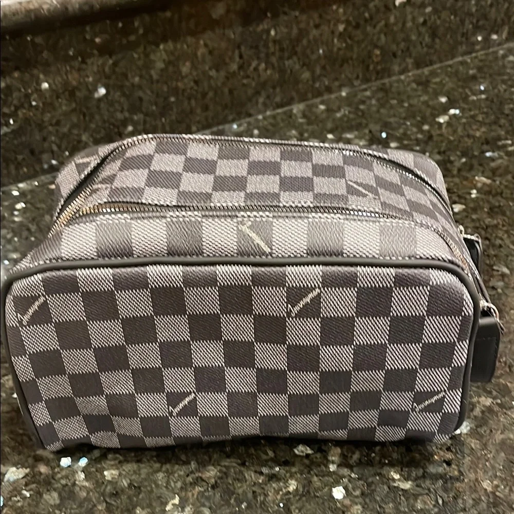 Checkered Gray Men's Bag travel bag - Picture 1 of 3